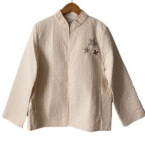 Women’s Quilted Bead Embroidered Jacket Large